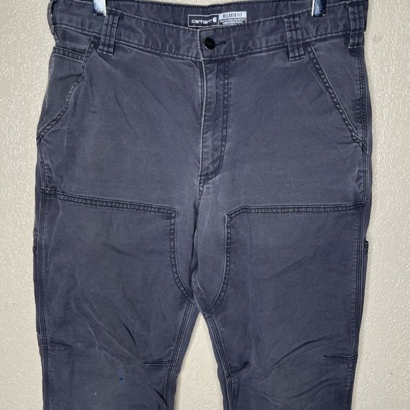 Carhartt Double Knee Gray Pants 34X34 - Picture 2 of 8